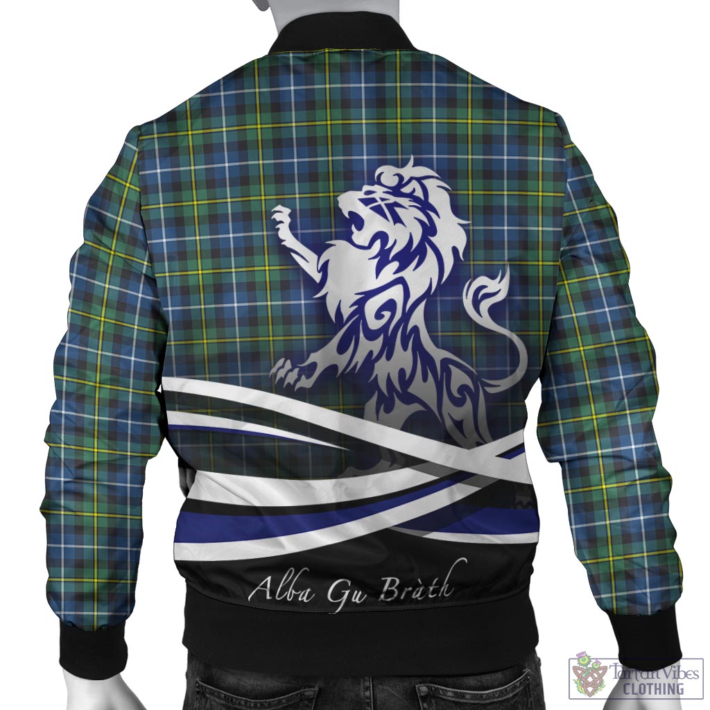 Tartan Vibes Clothing MacNeil of Barra Ancient Tartan Bomber Jacket with Alba Gu Brath Regal Lion Emblem