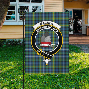 MacNeil of Barra Ancient Tartan Flag with Family Crest