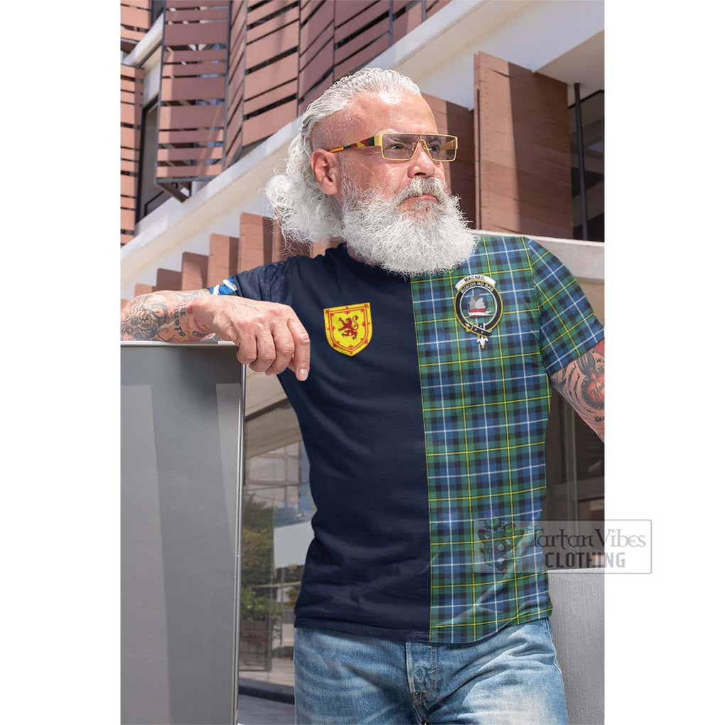 Tartan Vibes Clothing MacNeil of Barra Ancient Tartan Cotton T-shirt with Scottish Lion Royal Arm Half Style