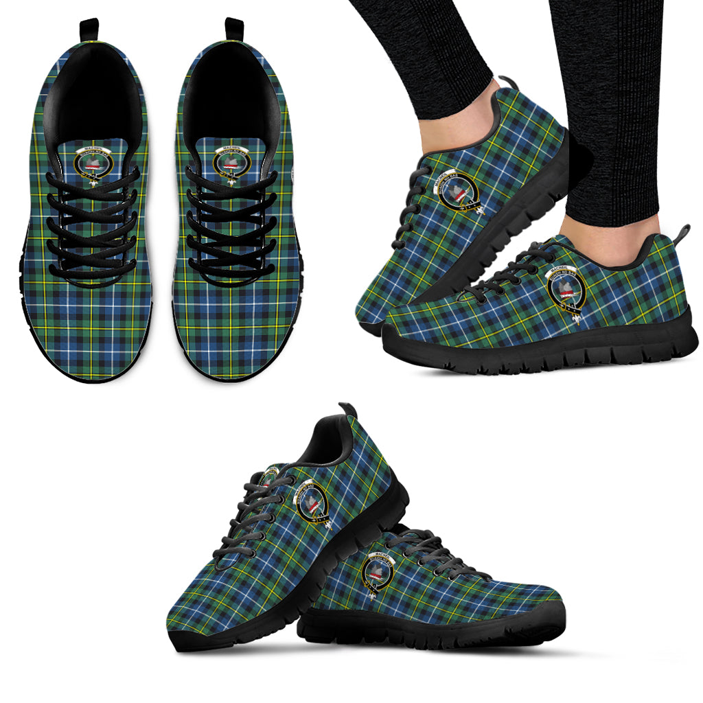 MacNeil of Barra Ancient Tartan Sneakers with Family Crest - Tartan Vibes Clothing