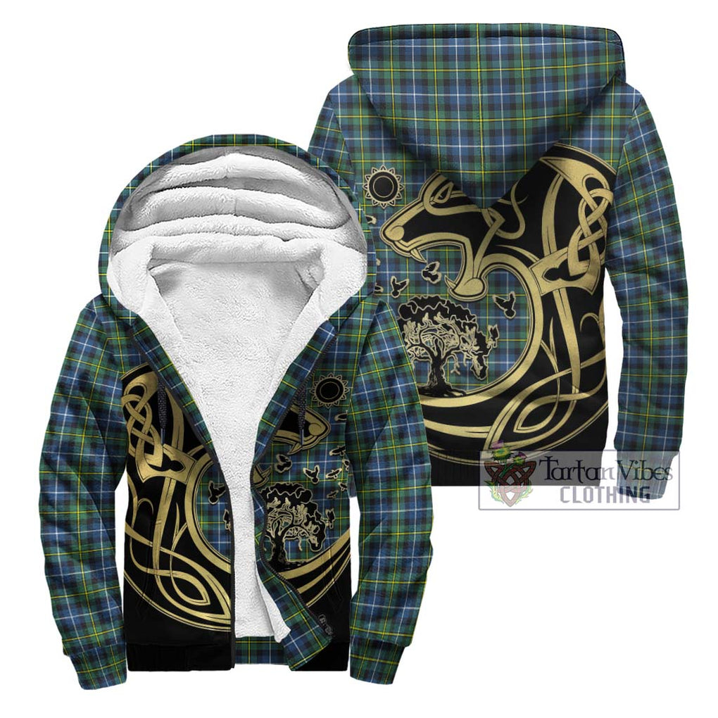 MacNeil of Barra Ancient Tartan Sherpa Hoodie with Family Crest Celtic Wolf Style Unisex - Tartan Vibes Clothing