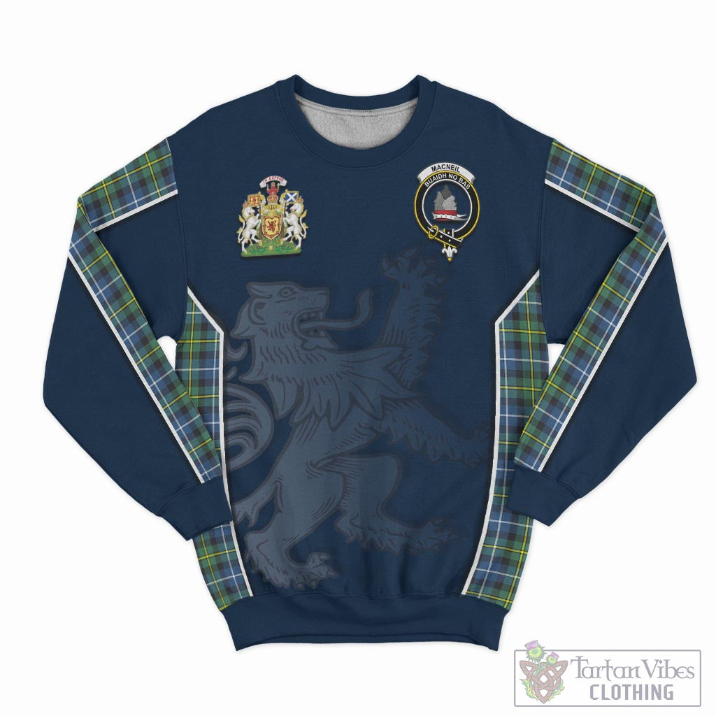 Tartan Vibes Clothing MacNeil of Barra Ancient Tartan Sweater with Family Crest and Lion Rampant Vibes Sport Style