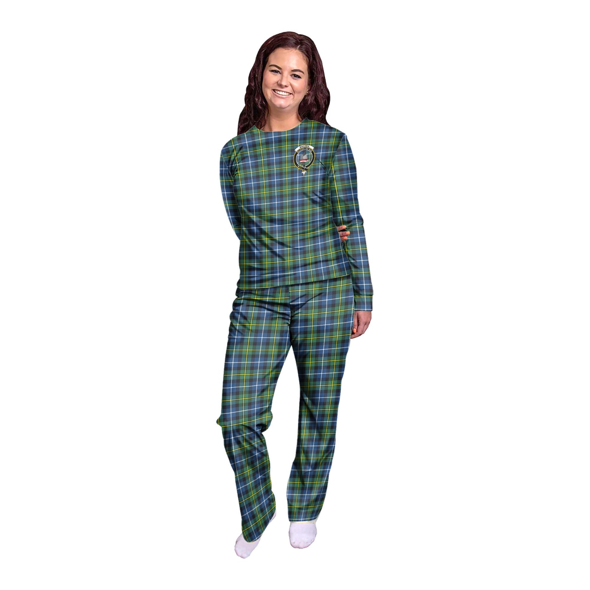 MacNeil of Barra Ancient Tartan Pajamas Family Set with Family Crest - Tartanvibesclothing