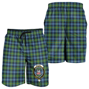 MacNeil of Barra Ancient Tartan Mens Shorts with Family Crest