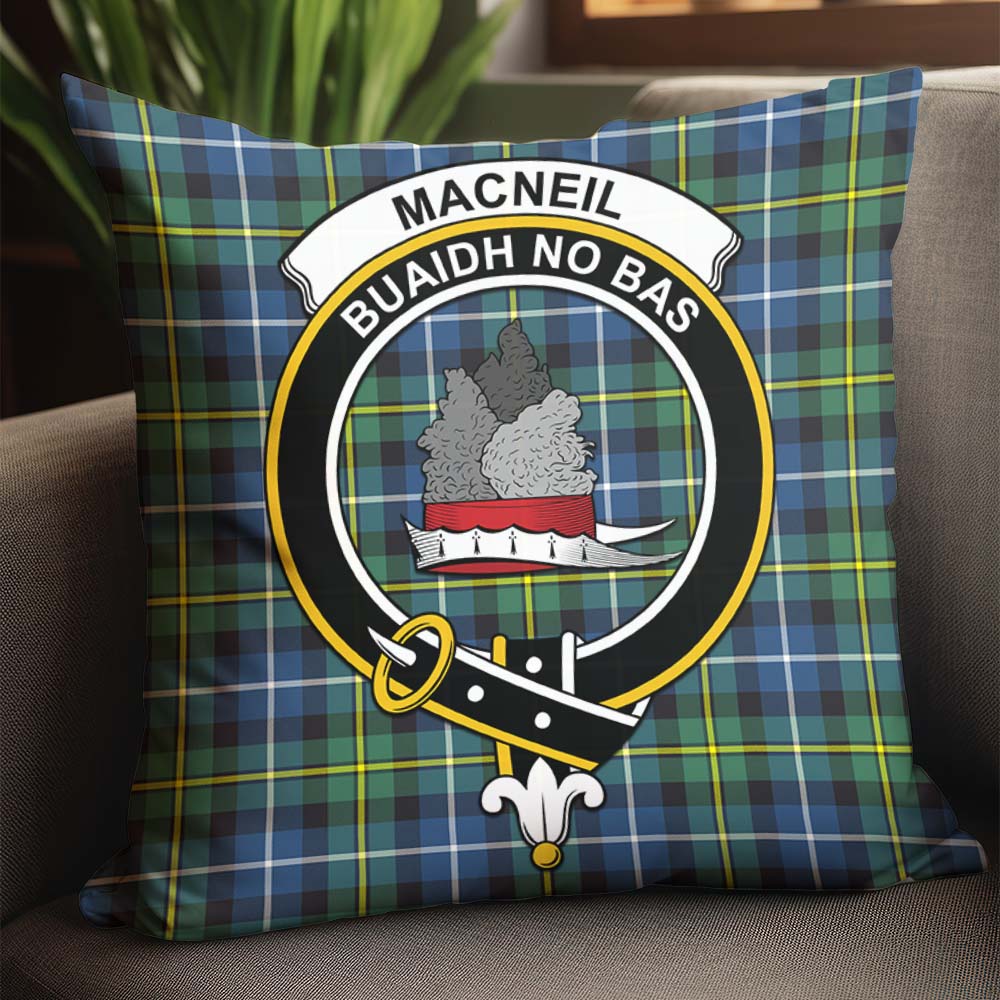 MacNeil of Barra Ancient Tartan Pillow Cover with Family Crest - Tartanvibesclothing