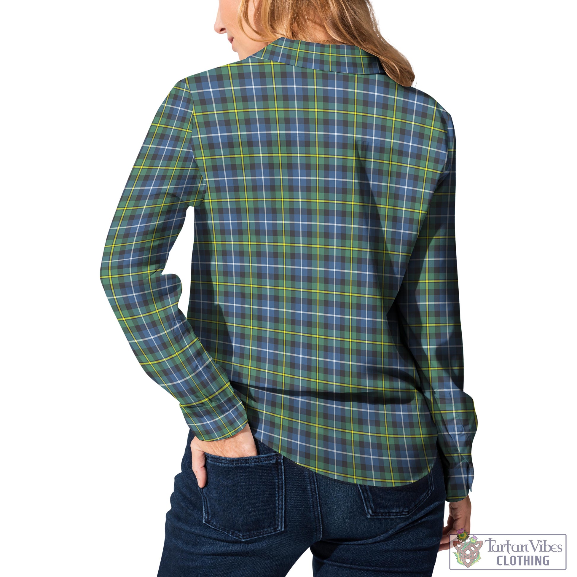 Tartan Vibes Clothing MacNeil of Barra Ancient Tartan Womens Casual Shirt with Family Crest