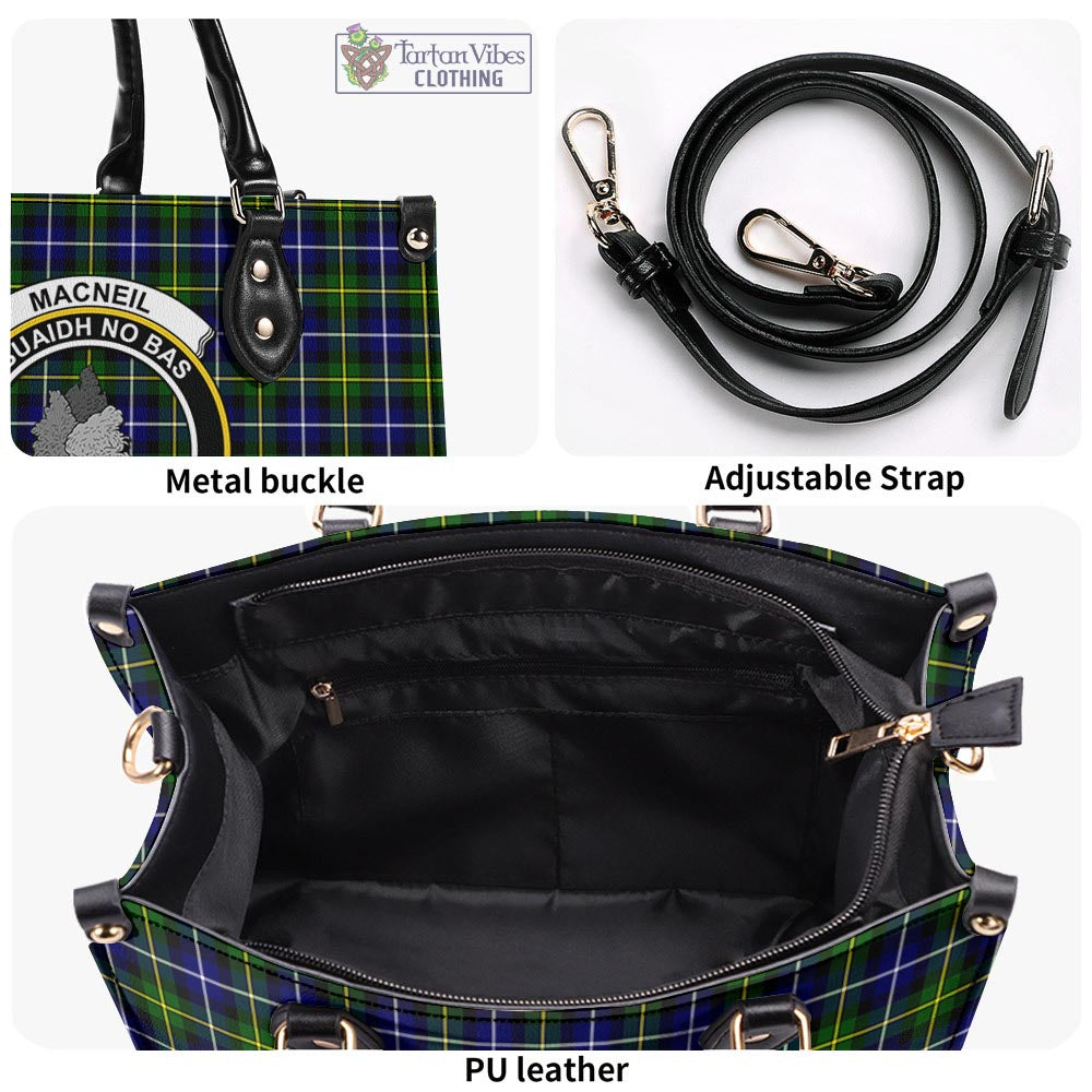 Tartan Vibes Clothing MacNeil of Barra Modern Tartan Luxury Leather Handbags with Family Crest