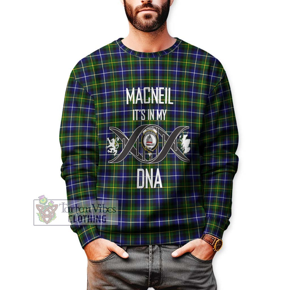 MacNeil of Barra Modern Tartan Sweatshirt with Family Crest DNA In Me Style Unisex - Tartanvibesclothing Shop