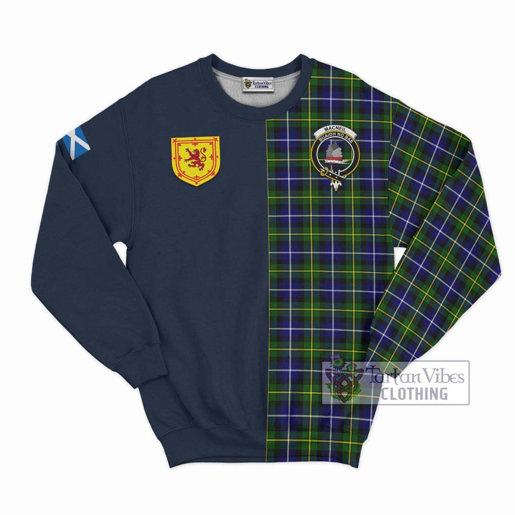 Tartan Vibes Clothing MacNeil of Barra Modern Tartan Sweatshirt with Scottish Lion Royal Arm Half Style