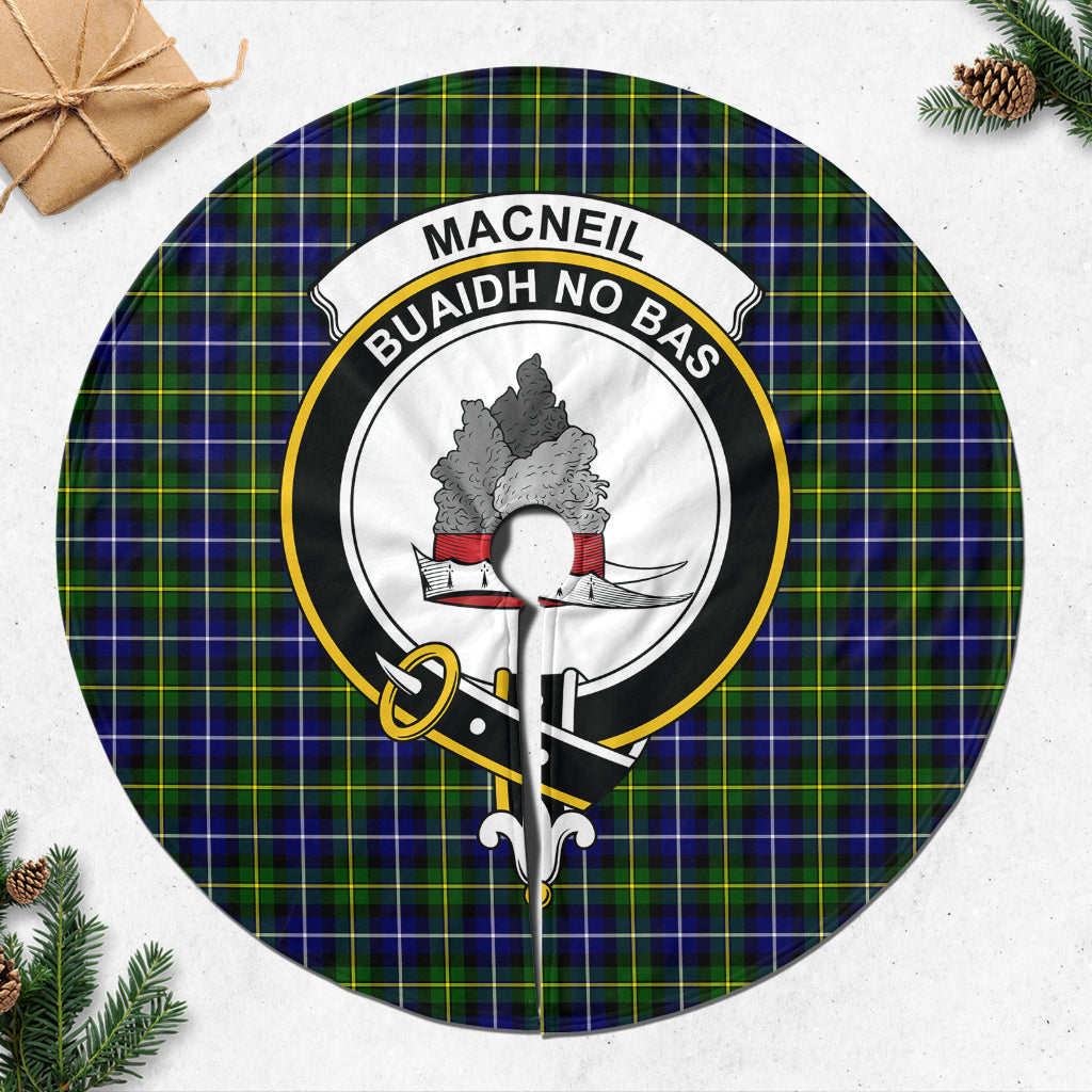 MacNeil of Barra Modern Tartan Christmas Tree Skirt with Family Crest - Tartanvibesclothing