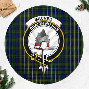 MacNeil of Barra Modern Tartan Christmas Tree Skirt with Family Crest