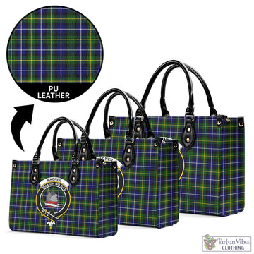 MacNeil of Barra Modern Tartan Luxury Leather Handbags with Family Crest