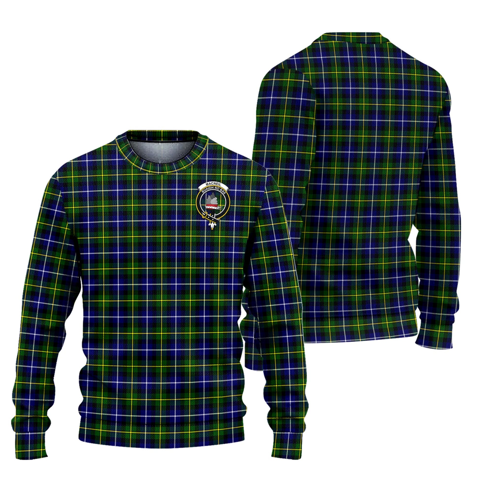 MacNeil of Barra Modern Tartan Knitted Sweater with Family Crest Unisex - Tartanvibesclothing