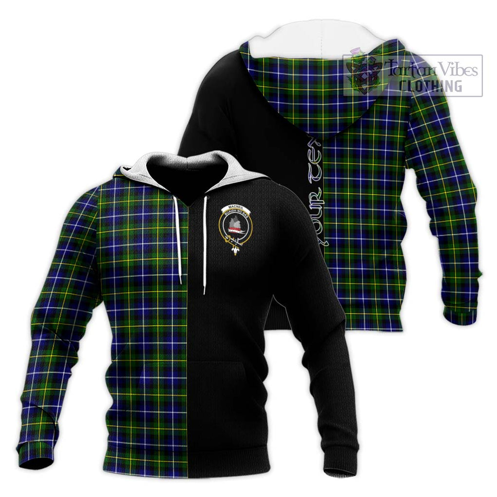 MacNeil of Barra Modern Tartan Knitted Hoodie with Family Crest and Half Of Me Style Unisex Knitted Pullover Hoodie - Tartanvibesclothing Shop