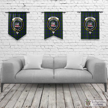 MacNeil of Barra Modern Tartan Gonfalon, Tartan Banner with Family Crest