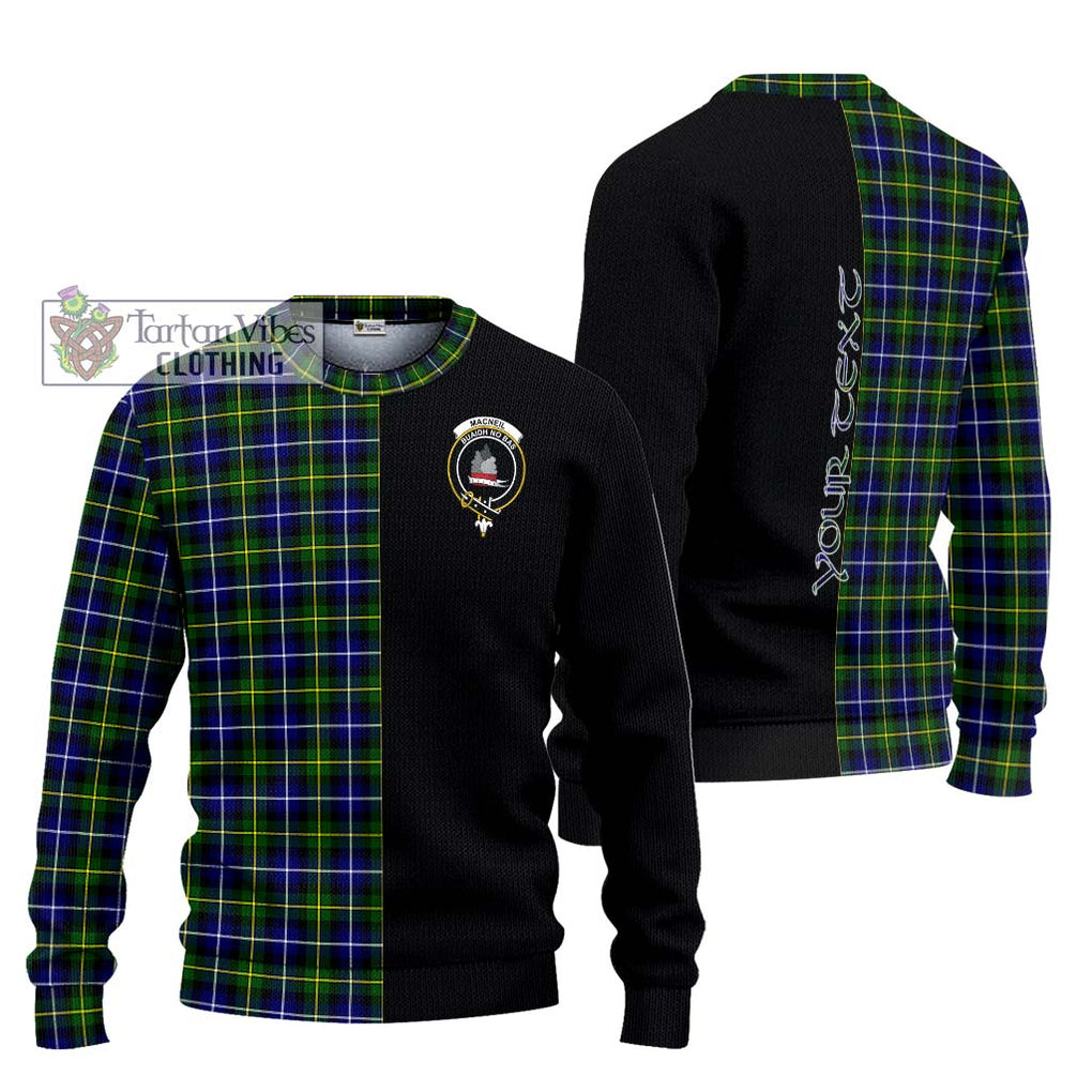 MacNeil of Barra Modern Tartan Knitted Sweater with Family Crest and Half Of Me Style Unisex - Tartanvibesclothing Shop