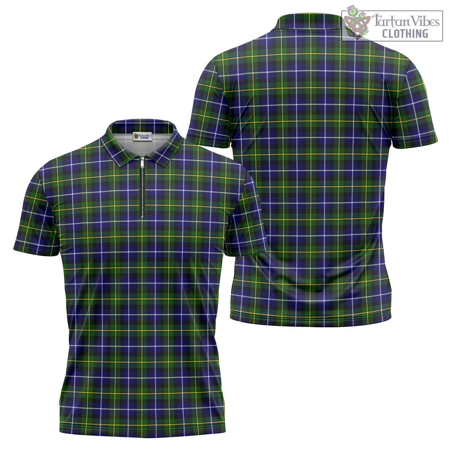 Tartan Vibes Clothing MacNeil of Barra Modern Tartan Zipper Polo Shirt