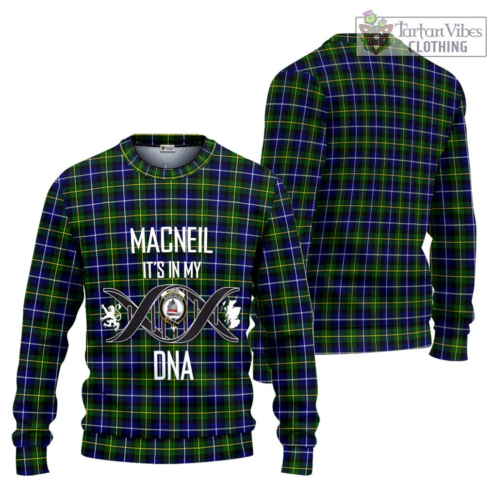 MacNeil of Barra Modern Tartan Knitted Sweater with Family Crest DNA In Me Style Unisex - Tartanvibesclothing Shop