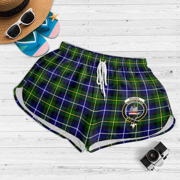 MacNeil of Barra Modern Tartan Womens Shorts with Family Crest