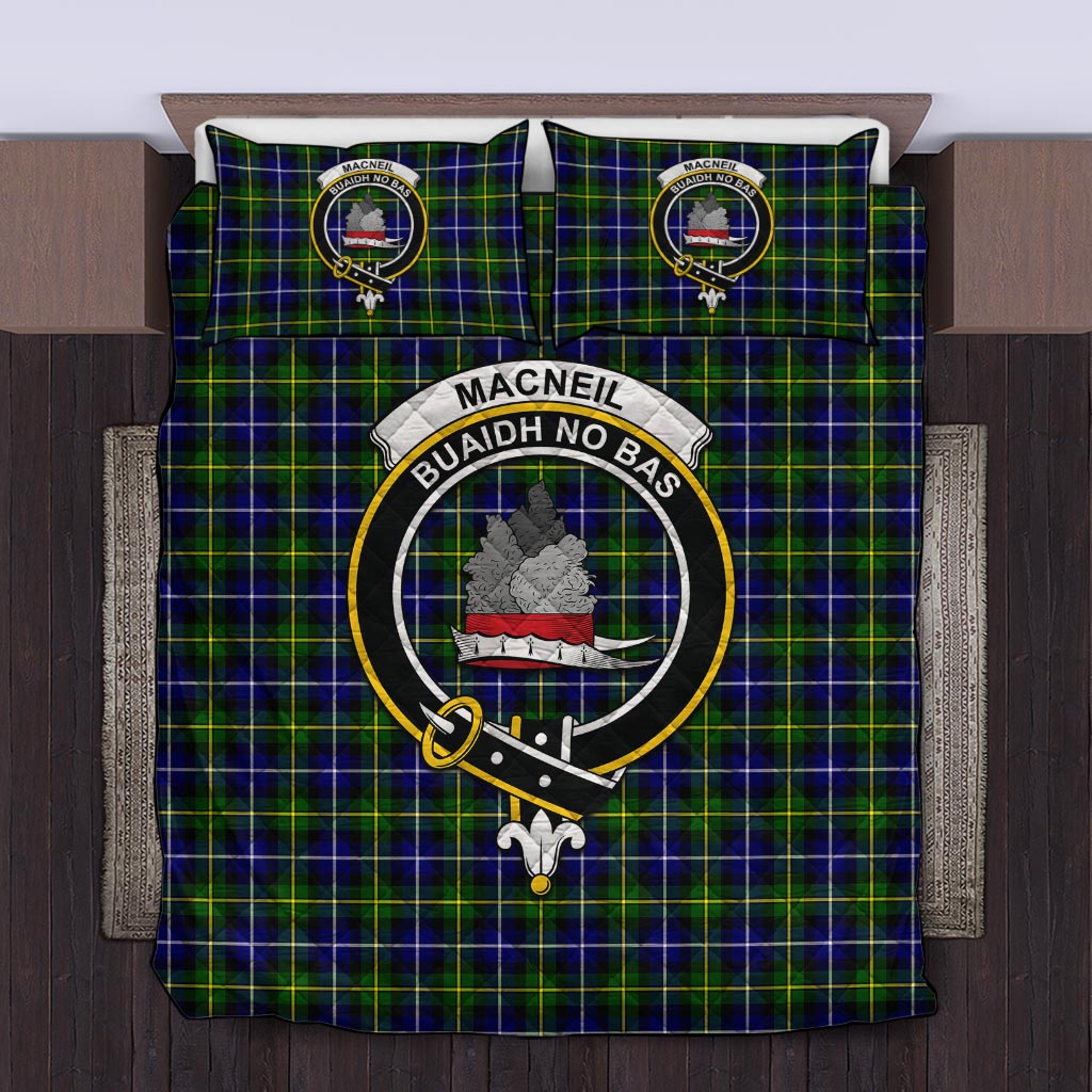 MacNeil of Barra Modern Tartan Quilt Bed Set with Family Crest Twin - Tartan Vibes Clothing