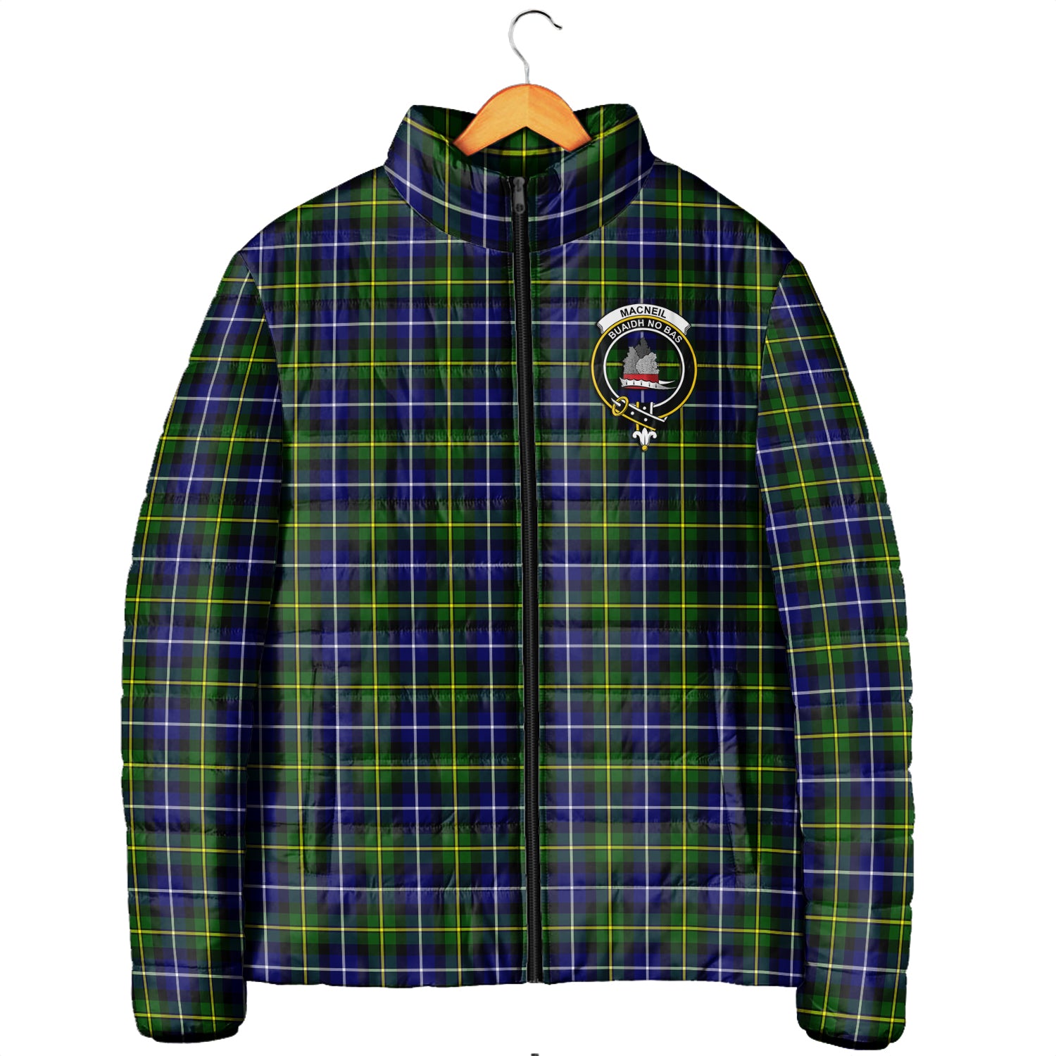 MacNeil of Barra Modern Tartan Padded Jacket with Family Crest Men's Padded Jacket - Tartan Vibes Clothing