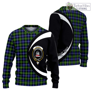 MacNeil of Barra Modern Tartan Ugly Sweater with Family Crest Circle Style