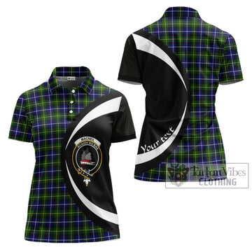 MacNeil of Barra Modern Tartan Women's Polo Shirt with Family Crest Circle Style