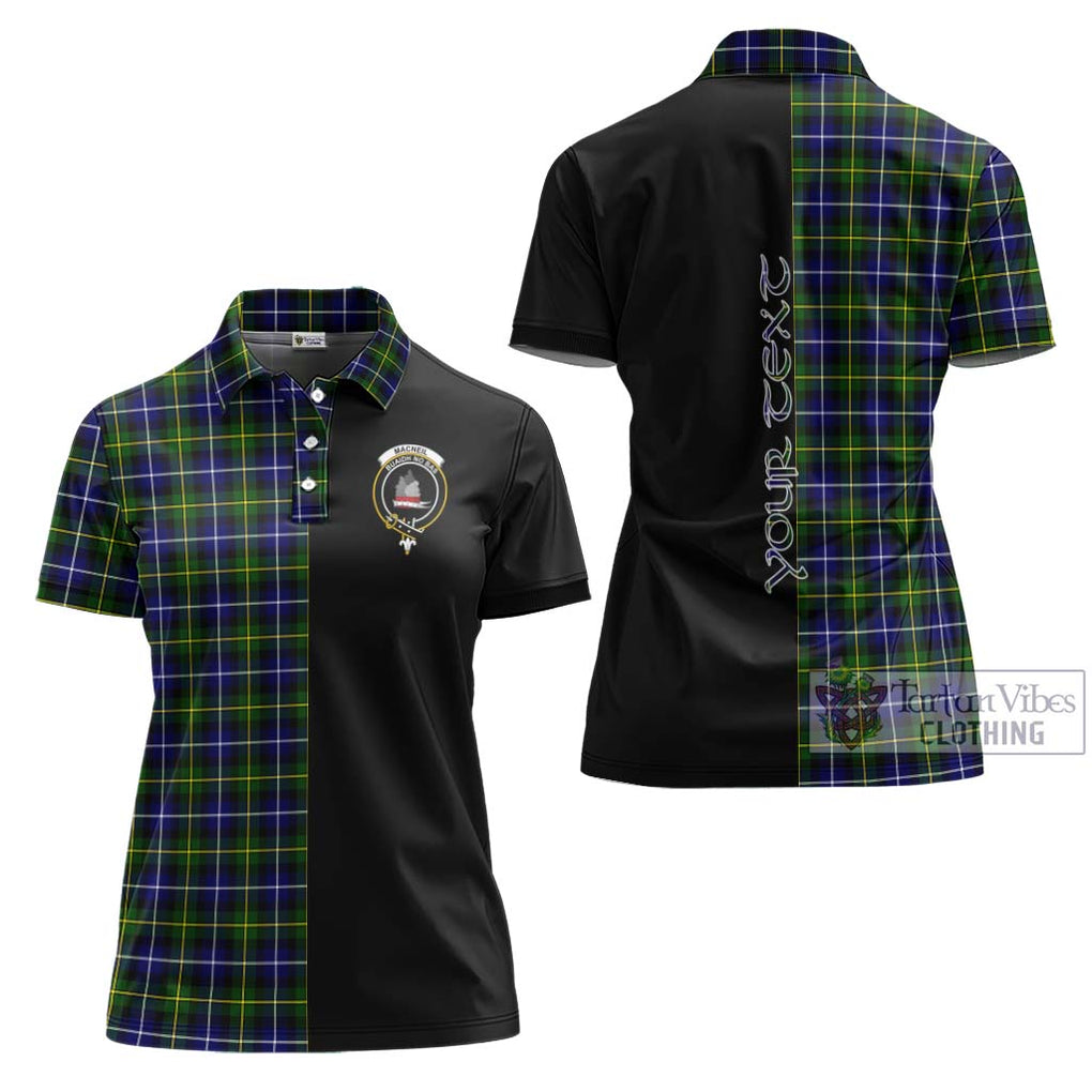 MacNeil of Barra Modern Tartan Women's Polo Shirt with Family Crest and Half Of Me Style Women - Tartanvibesclothing Shop