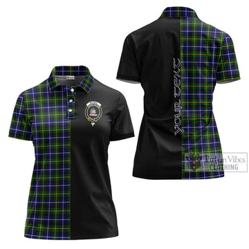 MacNeil of Barra Modern Tartan Women's Polo Shirt with Family Crest and Half Of Me Style