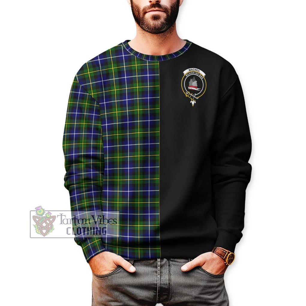 MacNeil of Barra Modern Tartan Sweatshirt with Family Crest and Half Of Me Style Unisex - Tartanvibesclothing Shop