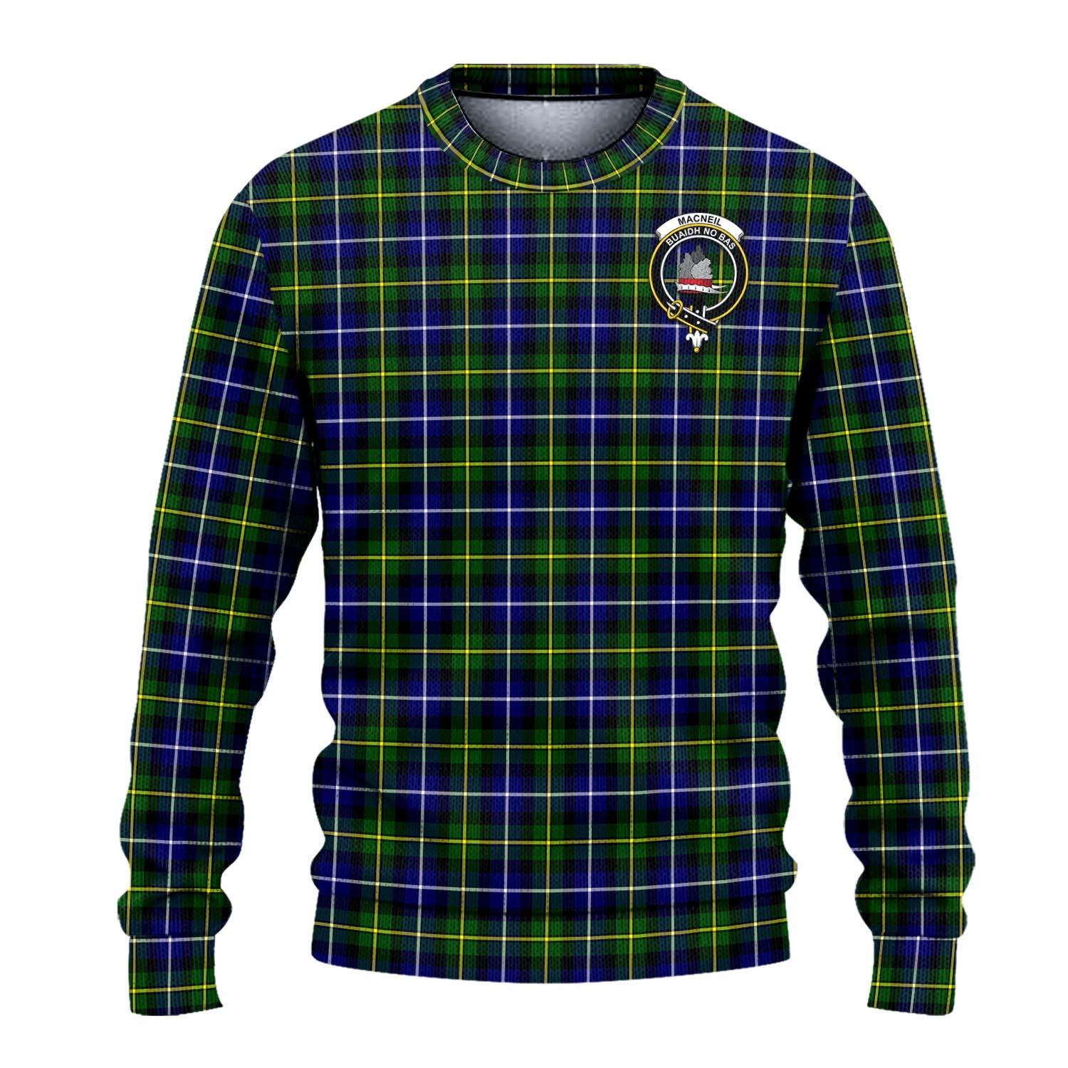 MacNeil of Barra Modern Tartan Knitted Sweater with Family Crest - Tartanvibesclothing