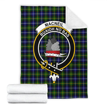 MacNeil of Barra Modern Tartan Blanket with Family Crest