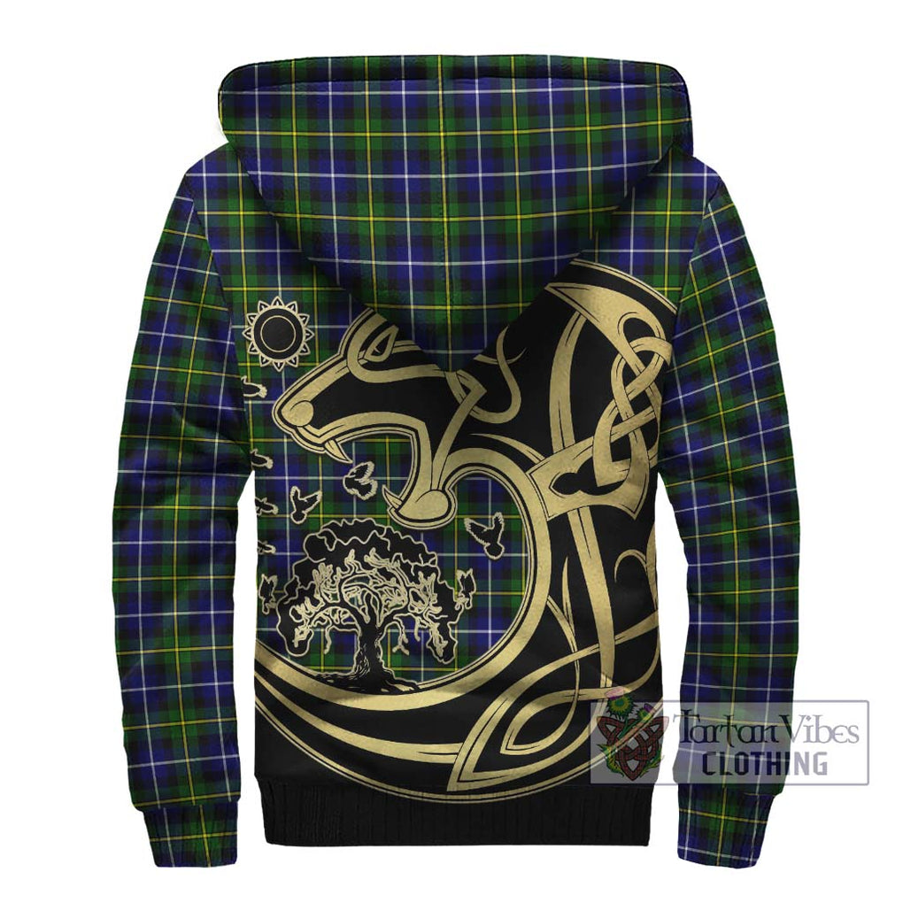 MacNeil of Barra Modern Tartan Sherpa Hoodie with Family Crest Celtic Wolf Style - Tartan Vibes Clothing