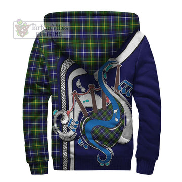 MacNeil of Barra Modern Tartan Sherpa Hoodie with Epic Bagpipe Style