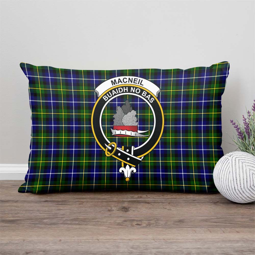 MacNeil of Barra Modern Tartan Pillow Cover with Family Crest Rectangle Pillow Cover - Tartanvibesclothing