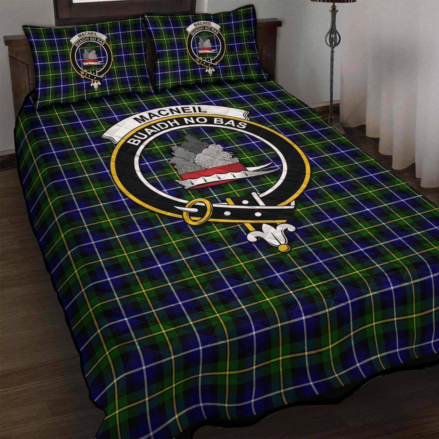 MacNeil of Barra Modern Tartan Quilt Bed Set with Family Crest - Tartan Vibes Clothing