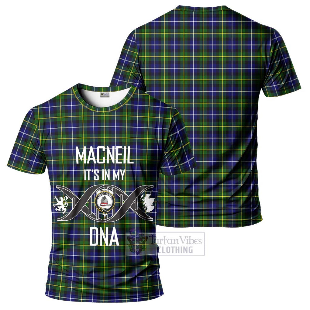 MacNeil of Barra Modern Tartan T-Shirt with Family Crest DNA In Me Style - Tartan Vibes Clothing