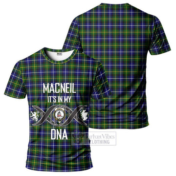 MacNeil of Barra Modern Tartan T-Shirt with Family Crest DNA In Me Style