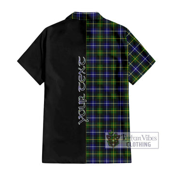 MacNeil of Barra Modern Tartan Short Sleeve Button Shirt with Family Crest and Half Of Me Style