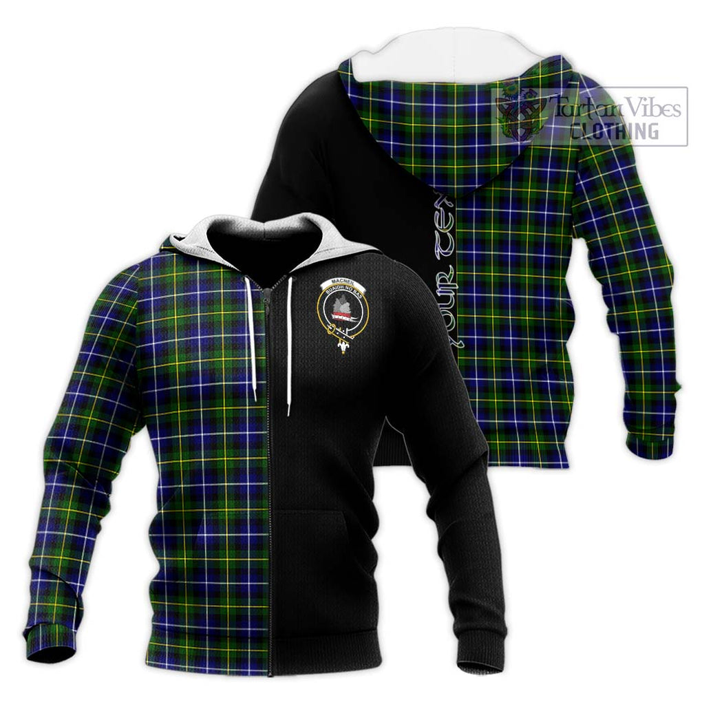 MacNeil of Barra Modern Tartan Knitted Hoodie with Family Crest and Half Of Me Style Unisex Knitted Zip Hoodie - Tartanvibesclothing Shop