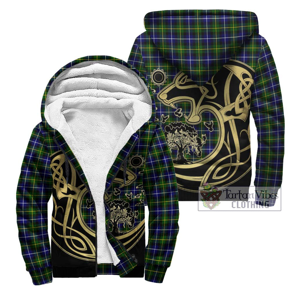 MacNeil of Barra Modern Tartan Sherpa Hoodie with Family Crest Celtic Wolf Style Unisex - Tartan Vibes Clothing