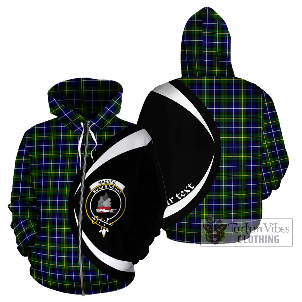 MacNeil of Barra Modern Tartan Hoodie with Family Crest Circle Style - Tartan Vibes Clothing