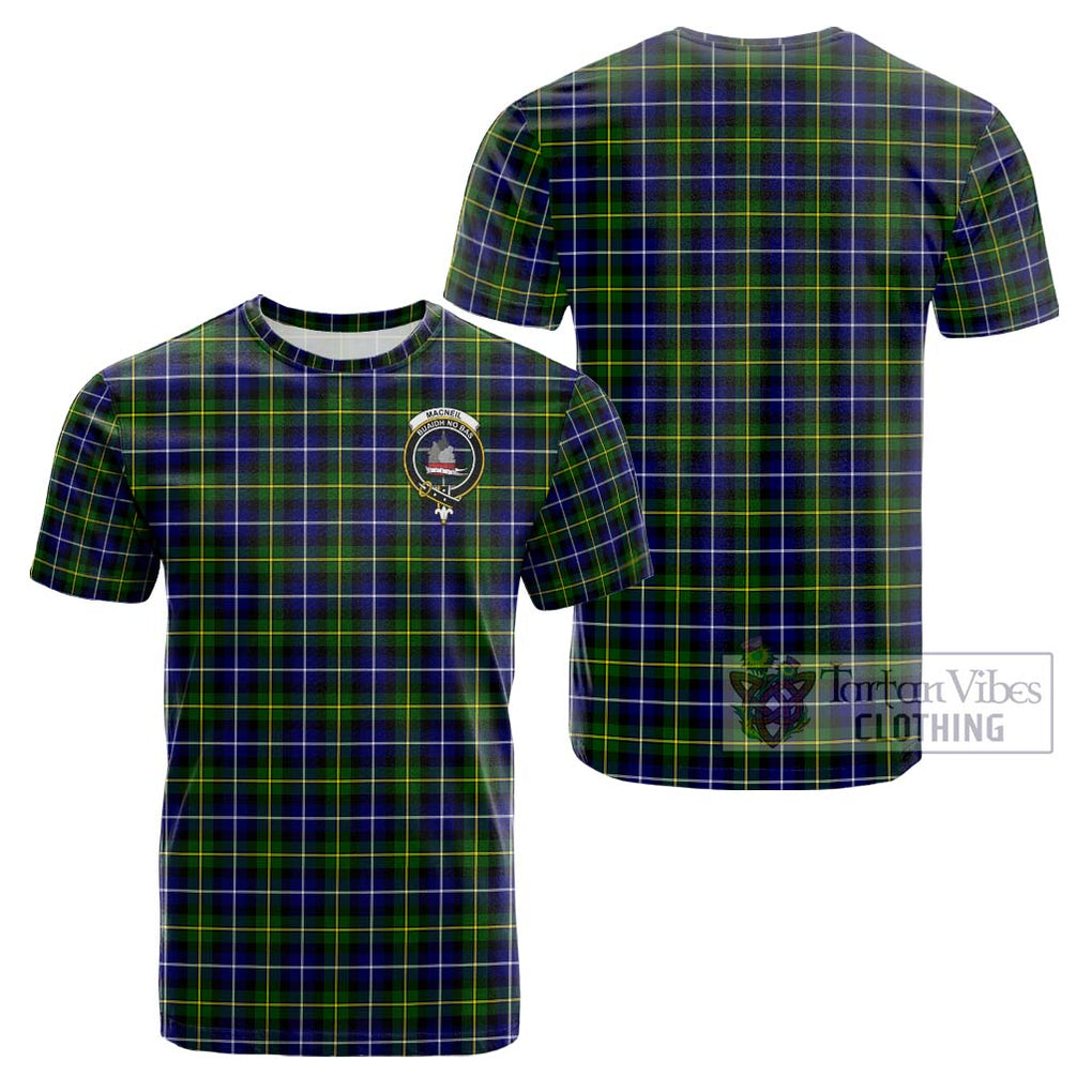 MacNeil of Barra Modern Tartan Cotton T-Shirt with Family Crest Kid's Shirt - Tartanvibesclothing Shop