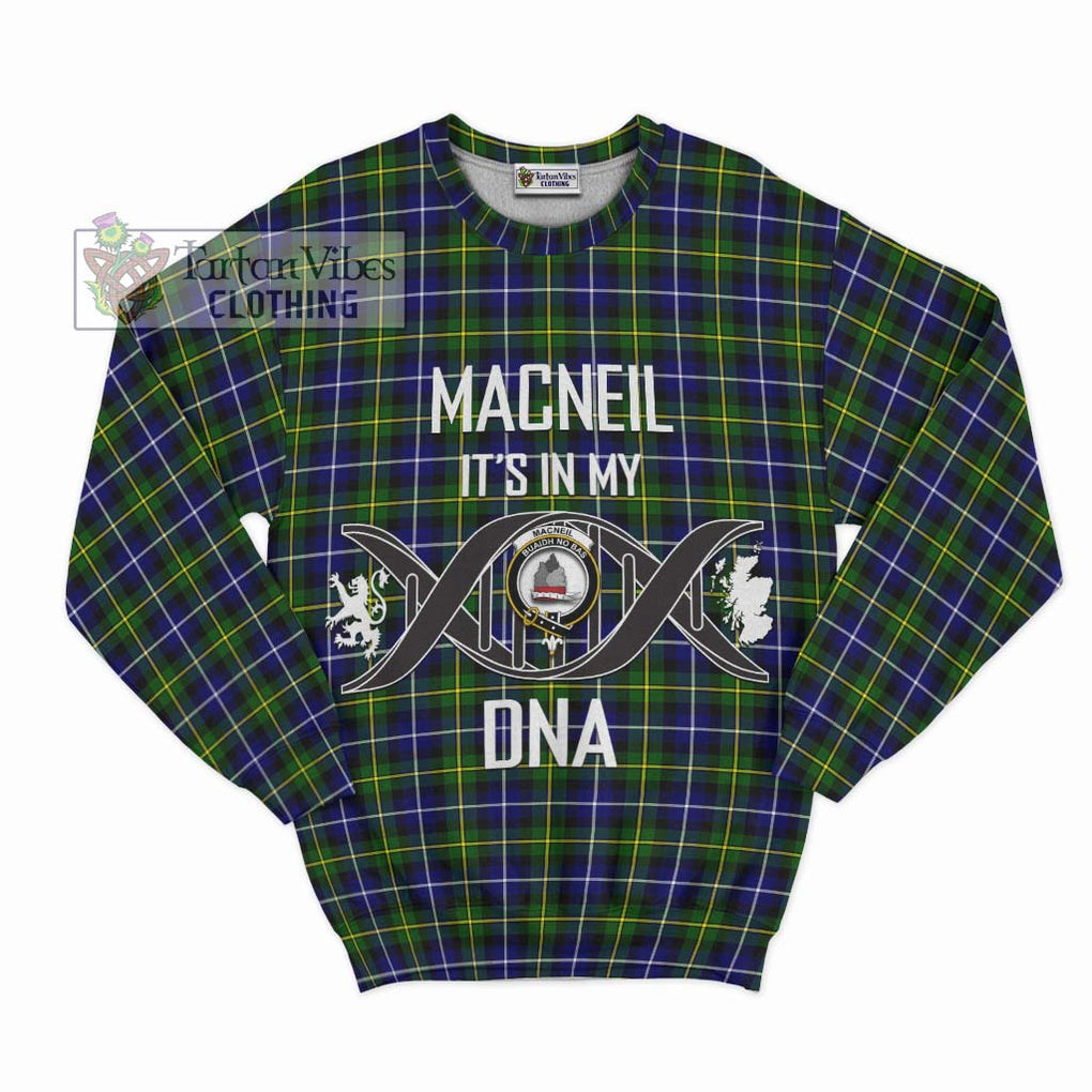 MacNeil of Barra Modern Tartan Sweatshirt with Family Crest DNA In Me Style - Tartanvibesclothing Shop