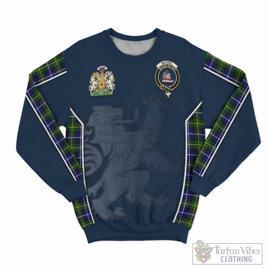 Tartan Vibes Clothing MacNeil of Barra Modern Tartan Sweater with Family Crest and Lion Rampant Vibes Sport Style