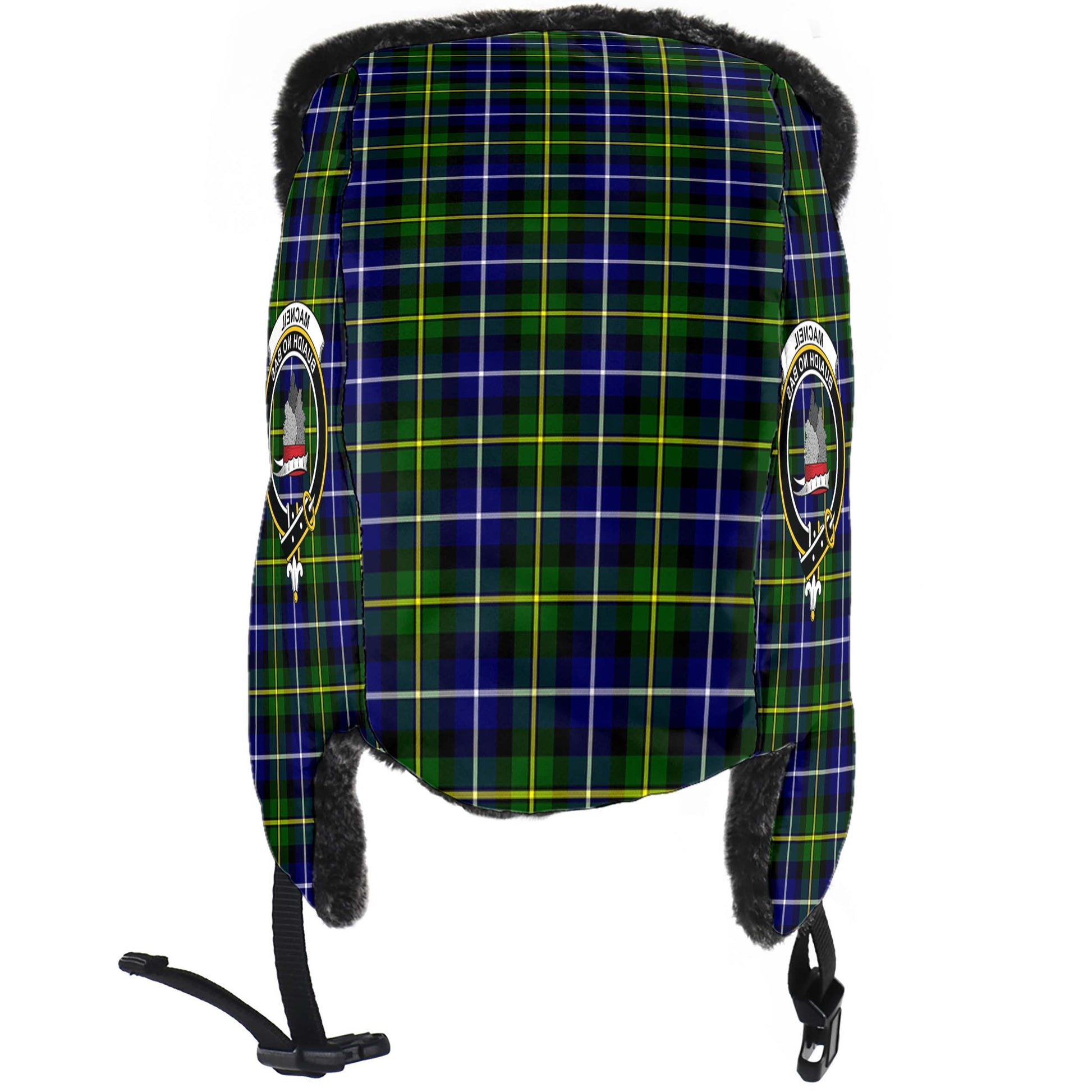 MacNeil of Barra Modern Tartan Winter Trapper Hat with Family Crest - Tartanvibesclothing