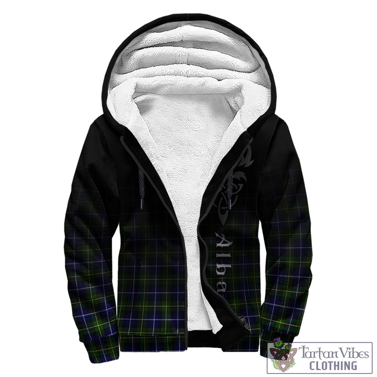 Tartan Vibes Clothing MacNeil of Barra Modern Tartan Sherpa Hoodie Featuring Alba Gu Brath Family Crest Celtic Inspired