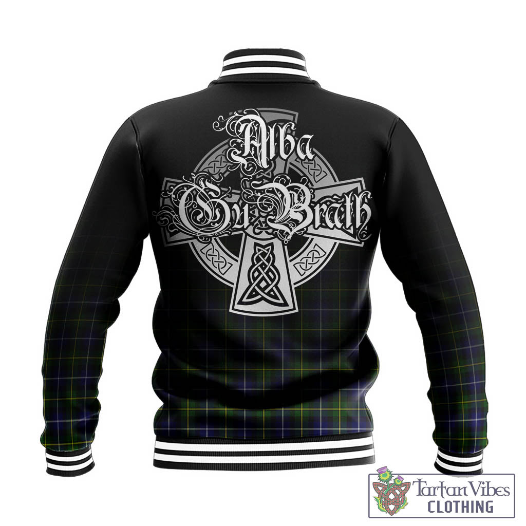 Tartan Vibes Clothing MacNeil of Barra Modern Tartan Baseball Jacket Featuring Alba Gu Brath Family Crest Celtic Inspired