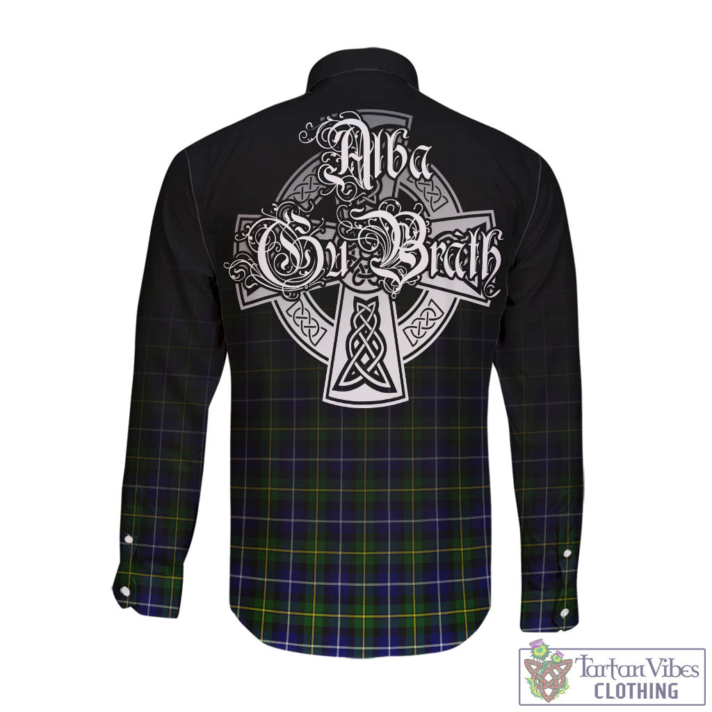 Tartan Vibes Clothing MacNeil of Barra Modern Tartan Long Sleeve Button Up Featuring Alba Gu Brath Family Crest Celtic Inspired