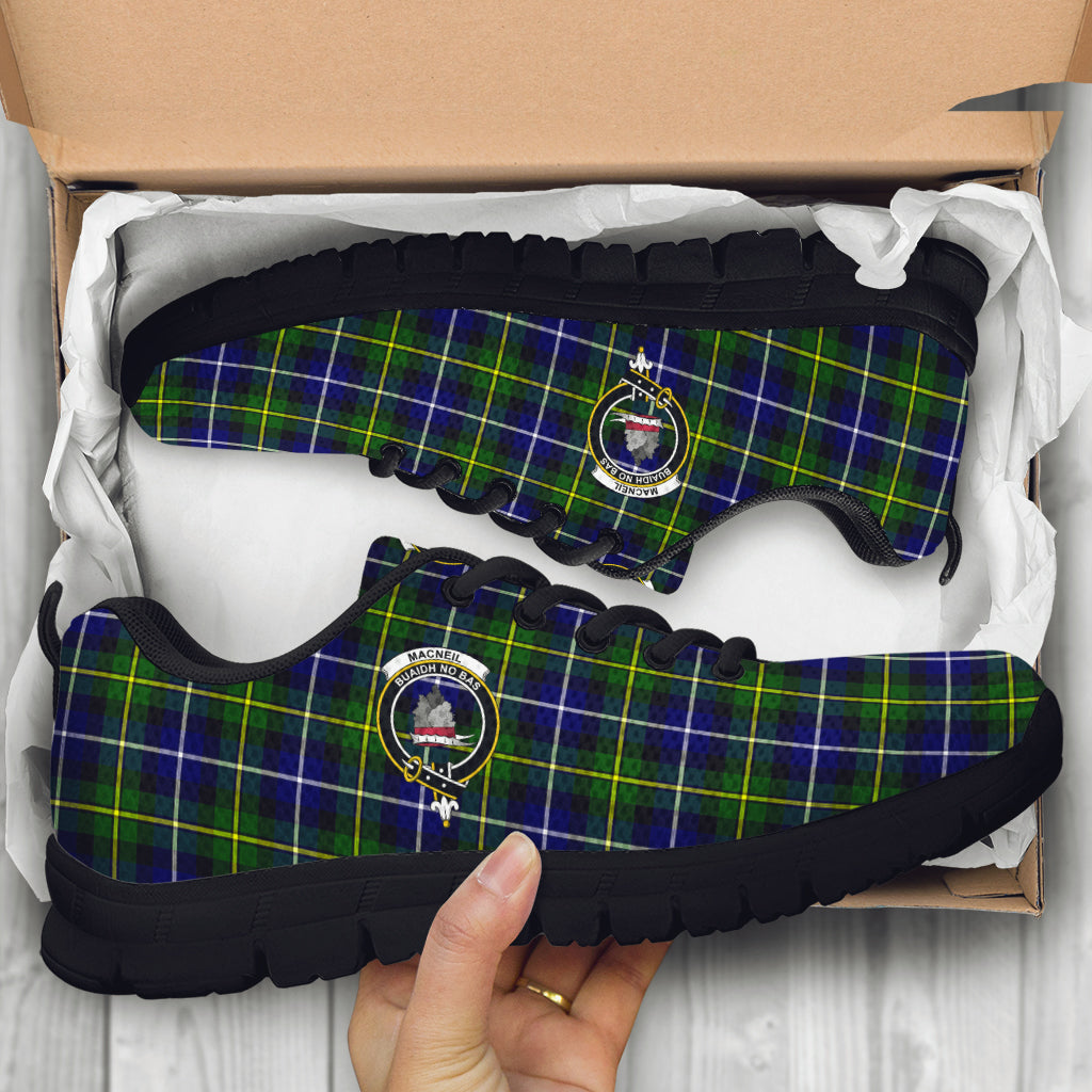 MacNeil of Barra Modern Tartan Sneakers with Family Crest - Tartan Vibes Clothing